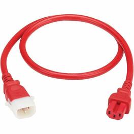 Eaton Tripp Lite Series 6 Pack of Locking C15 to C14 P-Lock Power Cord - 6ft Extension Cables, Heavy-Duty, 15A - Red