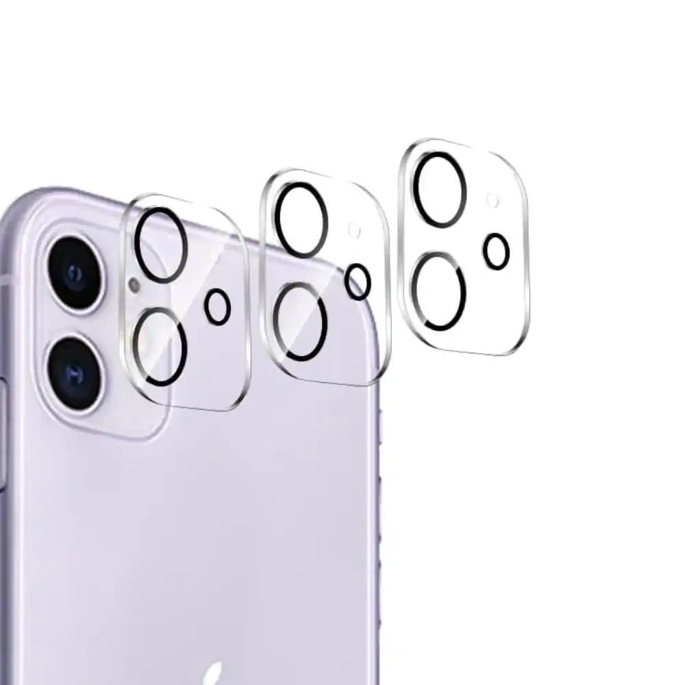 Front. Qixxronics - 3PCS for iPhone 12 Camera Lens Protector Tempered Glass Compatible with iPhone 12 [3-Pack] - Clear.