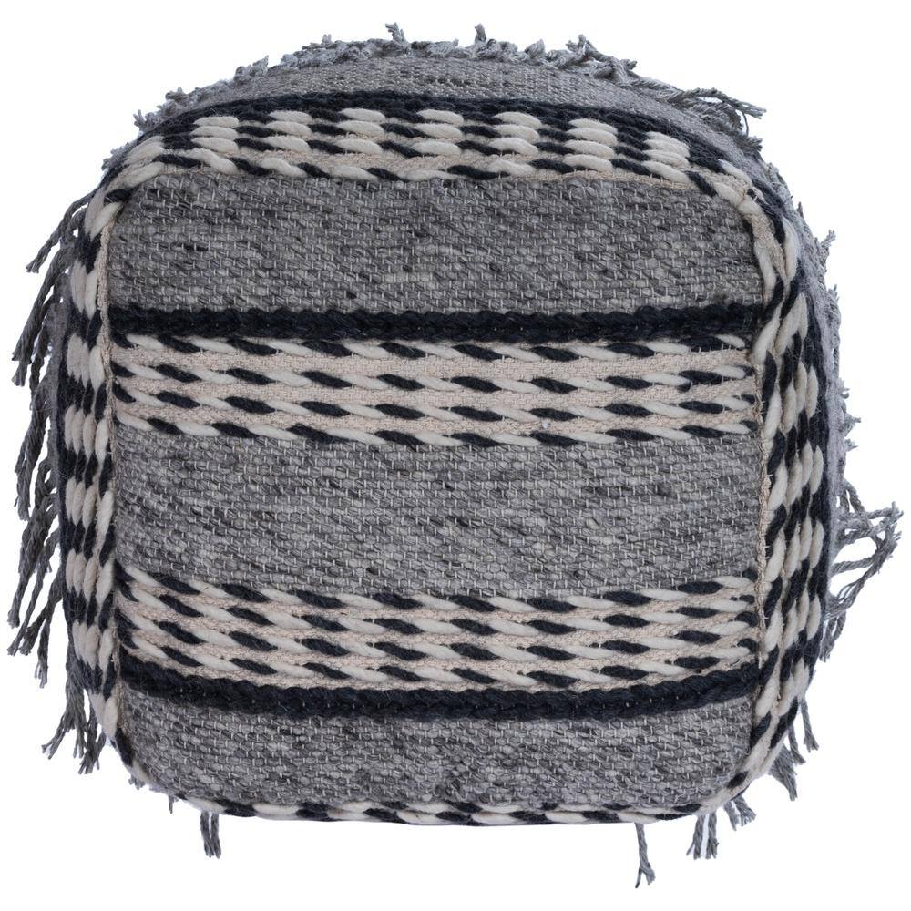Angle. Butler Specialty - Brynn Square Pouffe - Gray.