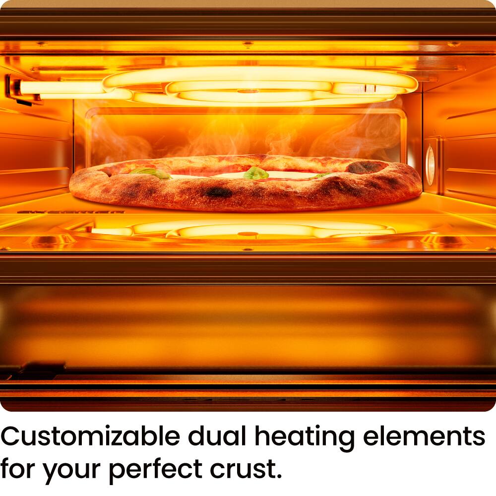 Customizable dual heating elements for your perfect crust.