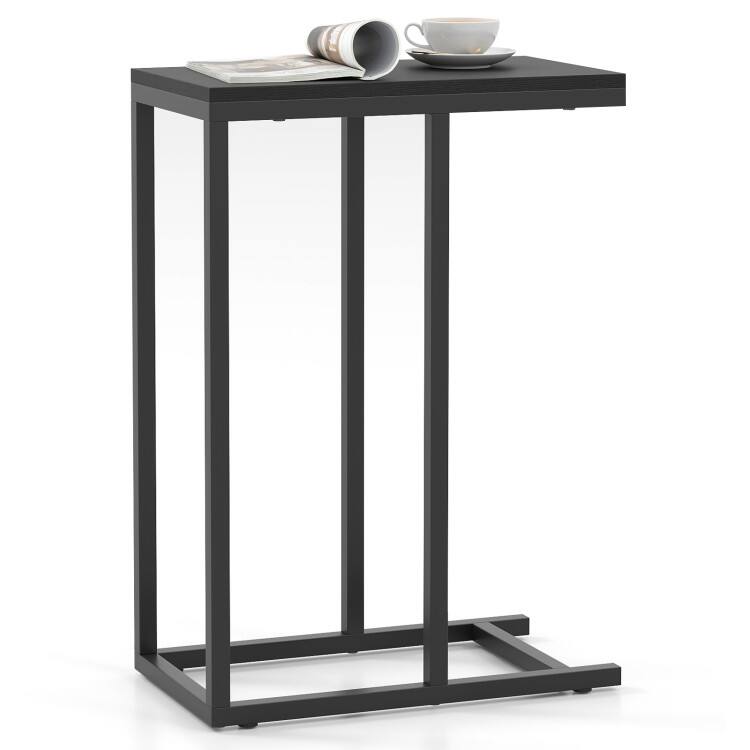 Alt View 1. SlickBlue - C-Shaped End Table Slide Under Couch, TV Tray for Coffee, Laptop, and Tablet - Black.