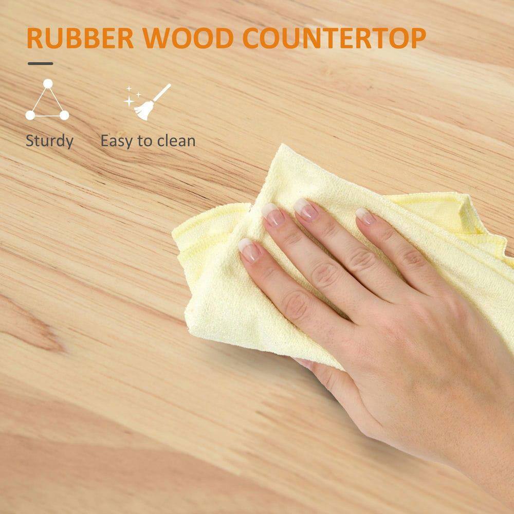 RUBBER WOOD COUNTERTOP

- Sturdy
- Easy to clean