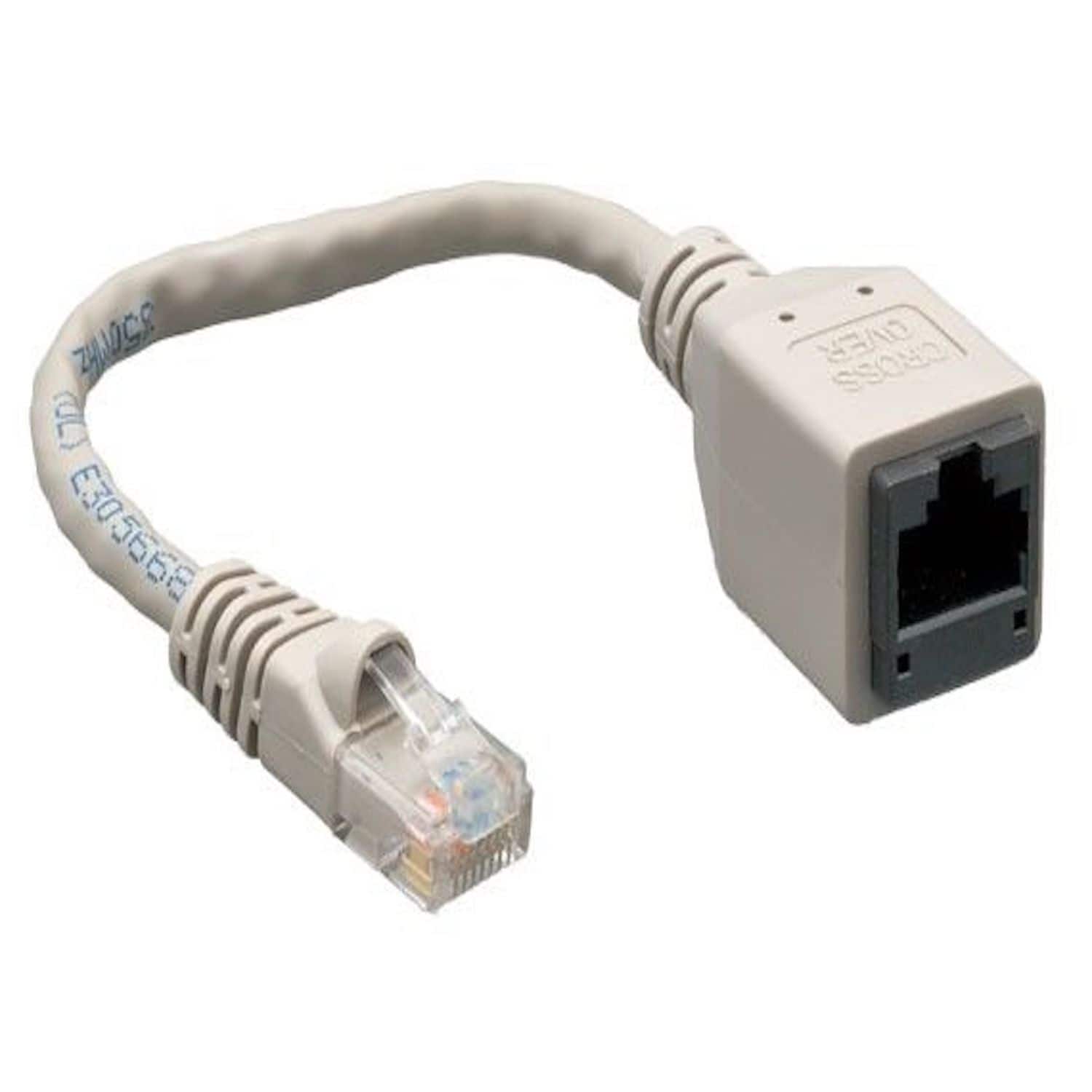 Sanoxy - Cables and Adapters; 2-PACK of 7.5" Cat5e Male to Female Crossover Network Adapter - Gray