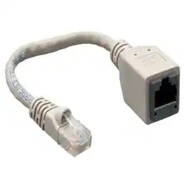 Sanoxy - Cables and Adapters; 2-PACK of 7.5" Cat5e Male to Female Crossover Network Adapter - Gray