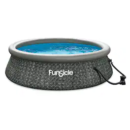 Funsicle - 10' x 30" QuickSet Ring Top Above Ground Swimming Pool, Herringbone - Dark Herringbone