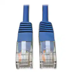 Front. Tripp Lite - N002-014-BL CAT5e 14 ft. 350 MHz Molded Patch Cable - Blue - Blue.