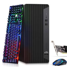 HP - Refurbished Excellent - Tower G6 Gaming Desktop PC | Intel i5-10th | 16GB RAM | 128GB +1TB HDD | NVIDIA GT 1030 | RGB KB & M |WiFi |Win11 - Black