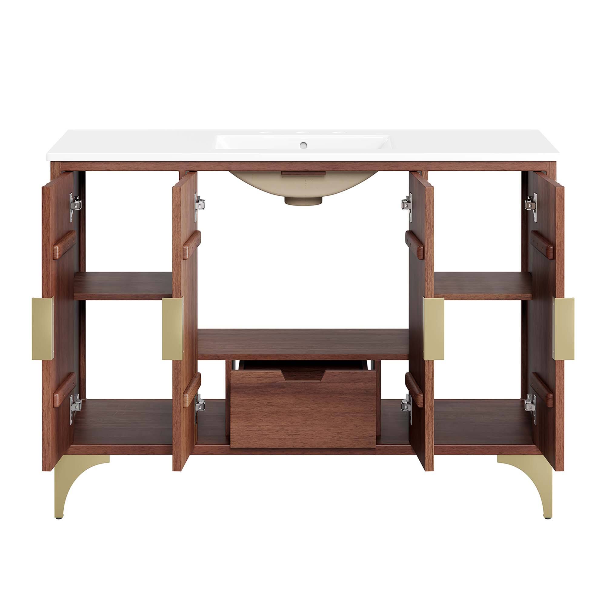 Alt View 6. Modway - Daylight Bathroom Vanity Basin Included by Modway - White Walnut.