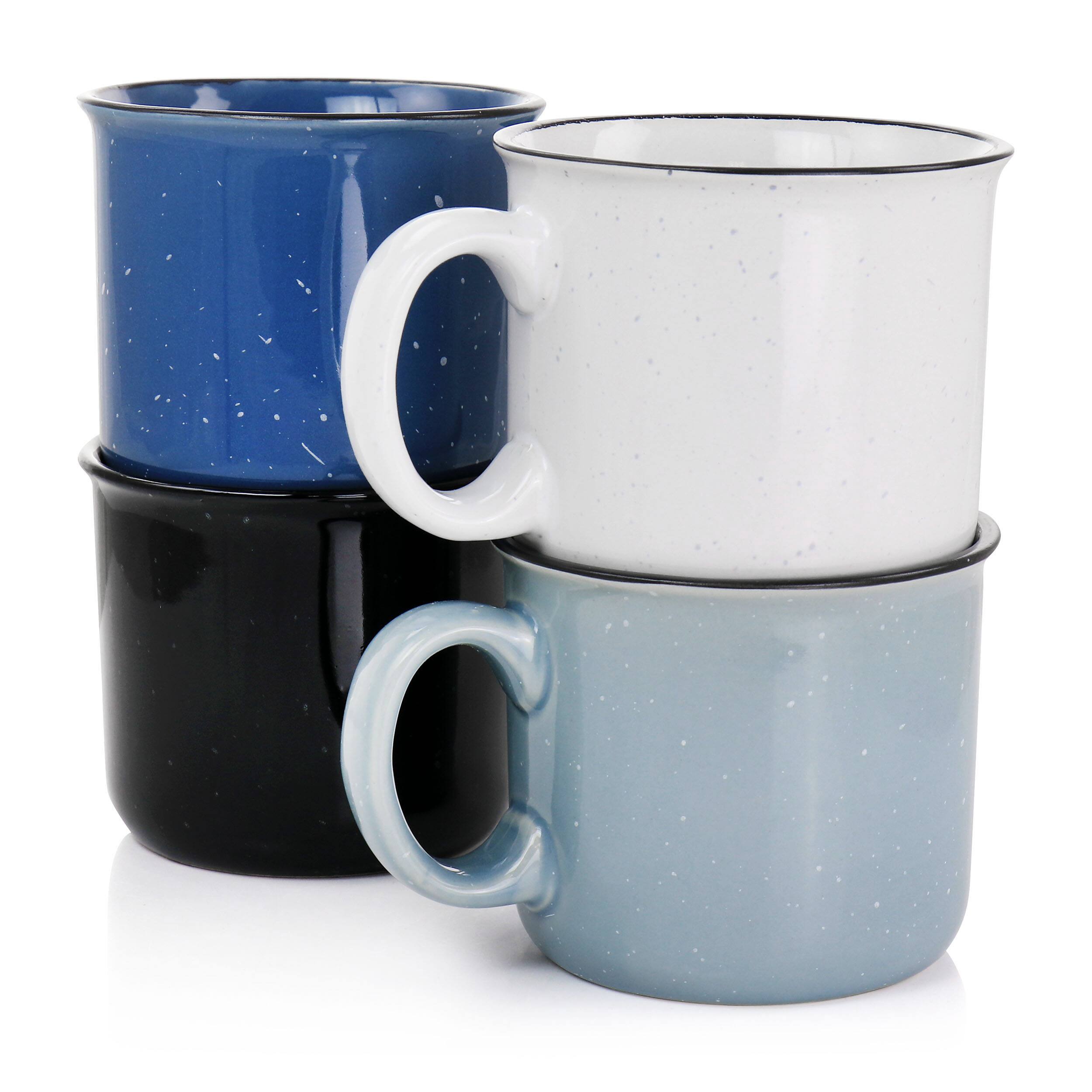 Alt View 4. Mr. Coffee - Mr. Coffee Mr. Colebrook Speckled Stoneware 18oz 4 Piece Mug Set in Assorted Colors - Assorted.