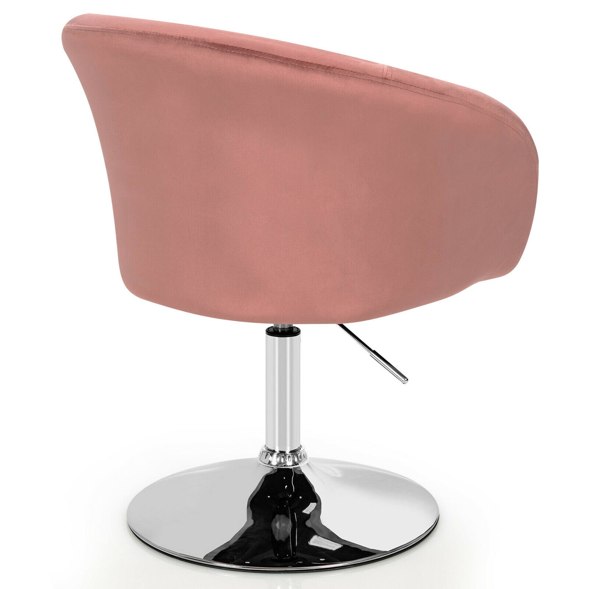 Alt View 9. Gymax - Gymax Set of 2 Modern Velvet Chair Height Adjustable Bar Stool Swivel Pink - Pink.