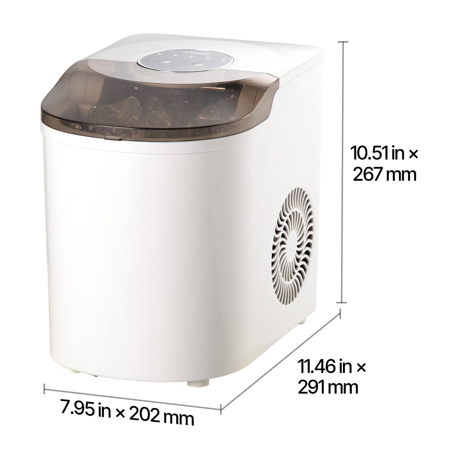 10.51 in x 267 mm  
7.95 in x 202 mm  
11.46 in x 291 mm