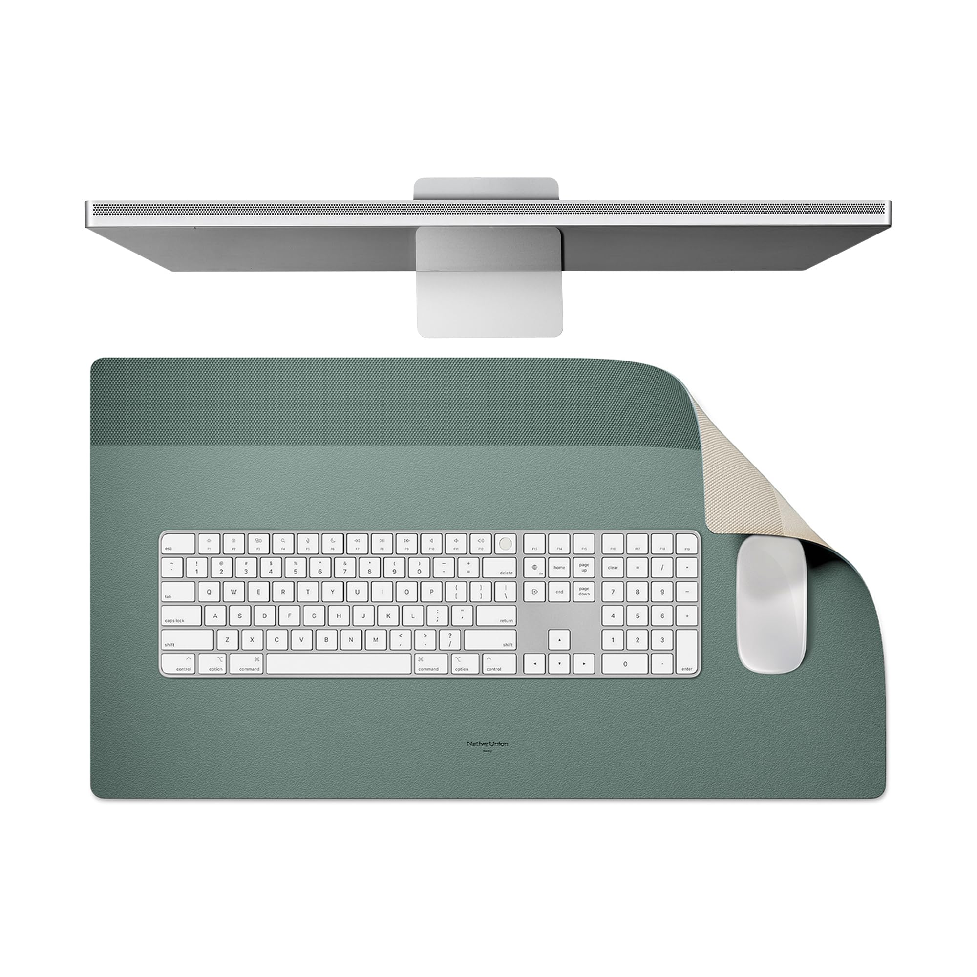 Front. Fabibe - Desk Mat - Water-resistant Dual-sided Pad For Office Or Home Laptop Mouse Writing Easy To Clean & Protective Made Of... - Slate Green/Sand Stone.