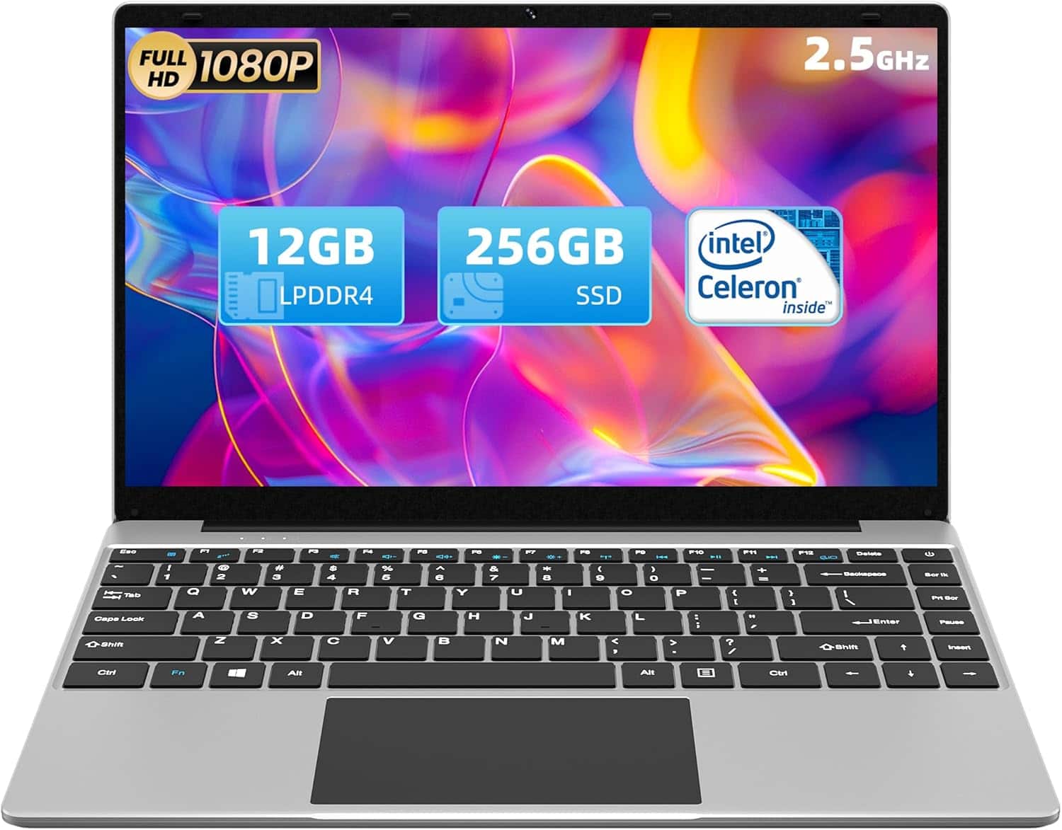 Jumper - Laptop, 12GB DDR4 256GB SSD Laptops, 14" Celeron J4105 Processor (up to 2.5Ghz) Computer, 1920x1080 IPS Screen, M - grey