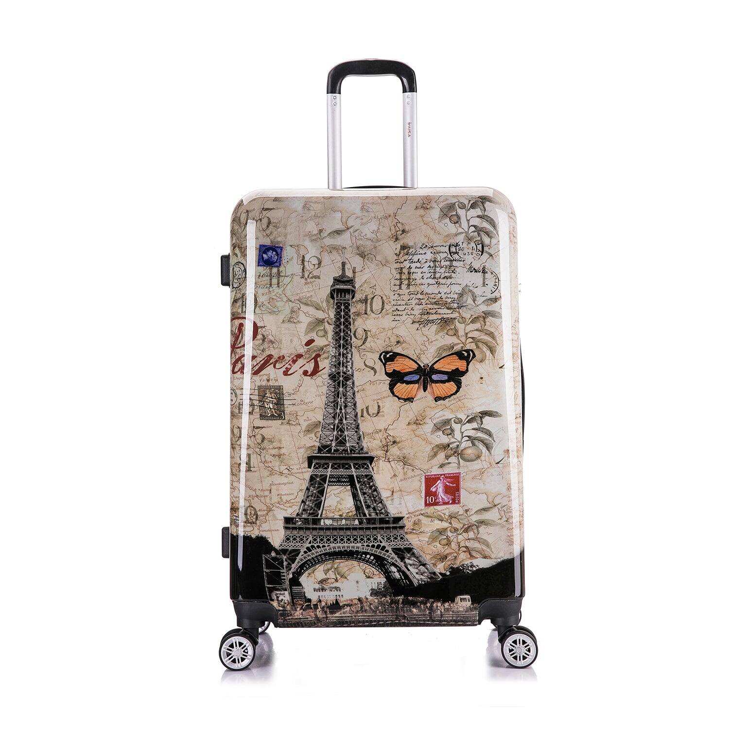 Angle. InUSA - Paris Prints Lightweight Hardside Spinner Luggage 28" - PARIS.