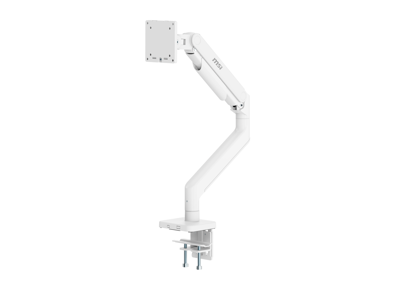 Alt View 2. MSI - MSI MAG MT201W - Heavy Duty Monitor Arm, 17-49" 44 lbs, VESA, Clamp/Grommet, Spring Assisted - Black - Matte White.