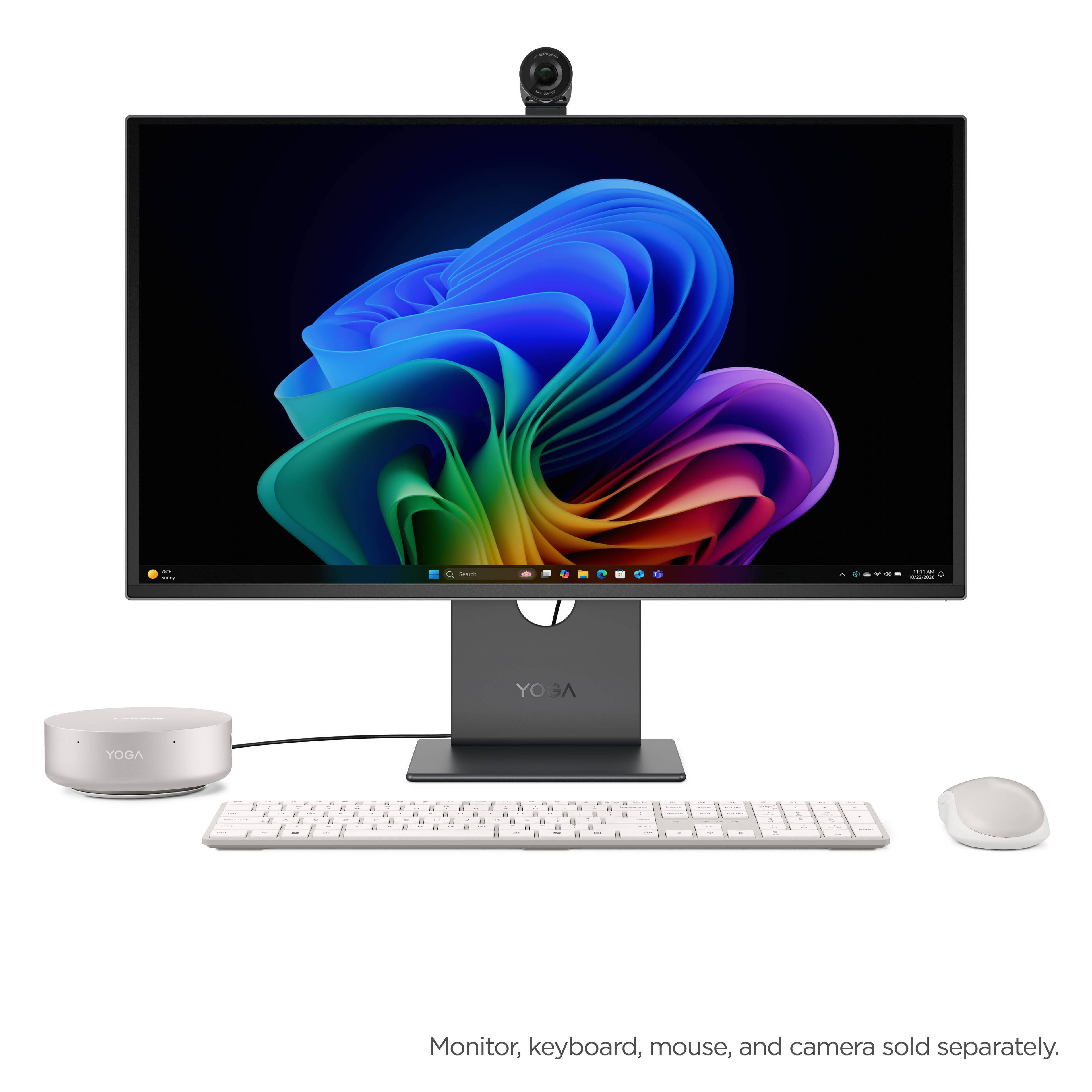 Monitor, keyboard, mouse, and camera sold separately.