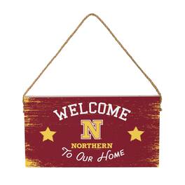 Evergreen Enterprises - Northern State University Wolves 6" x 11" Welcome Home Wood Wall Sign with Rope Hanger - Multicolor