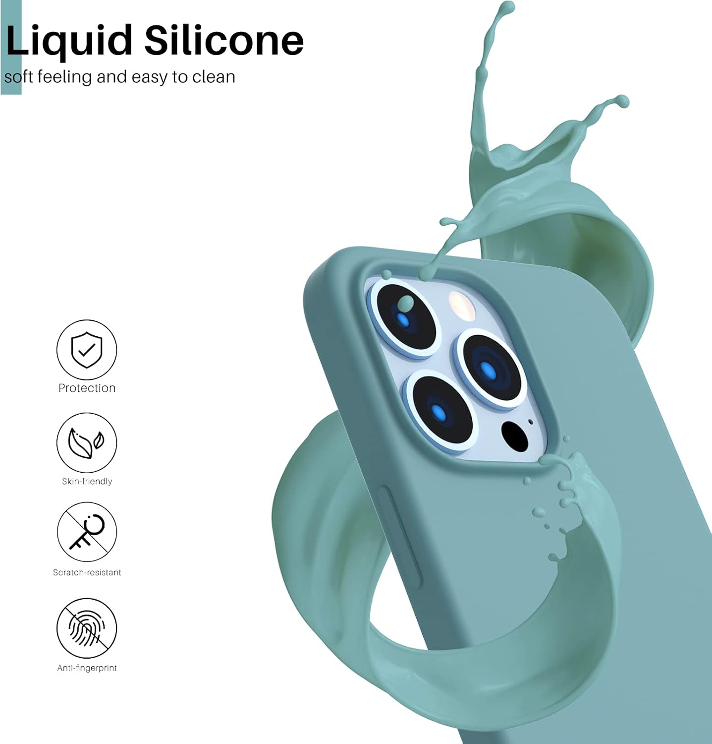 Liquid Silicone, soft feeling and easy to clean, Protection, Skin-friendly, Scratch-resistant, Anti-fingerprint