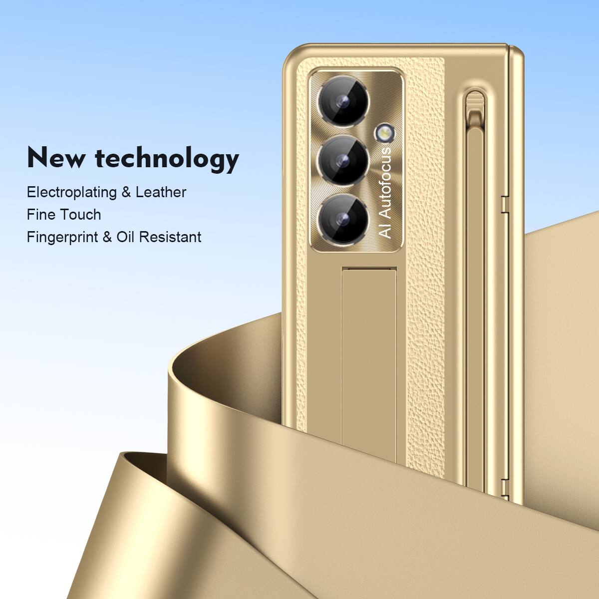 New technology  
Electroplating & Leather  
Fine Touch  
Fingerprint & Oil Resistant  
AI Autofocus