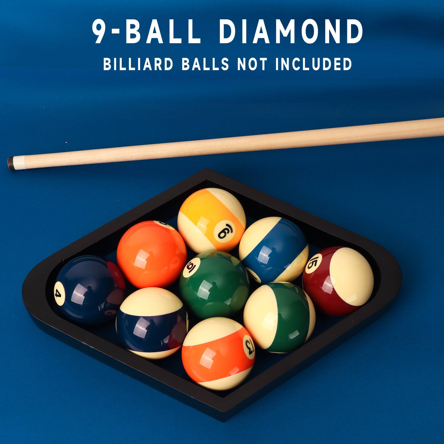 GSE Games & Sports Expert Solid Wood 9 Ball Diamond Ball Rack for 2 1/4 ...