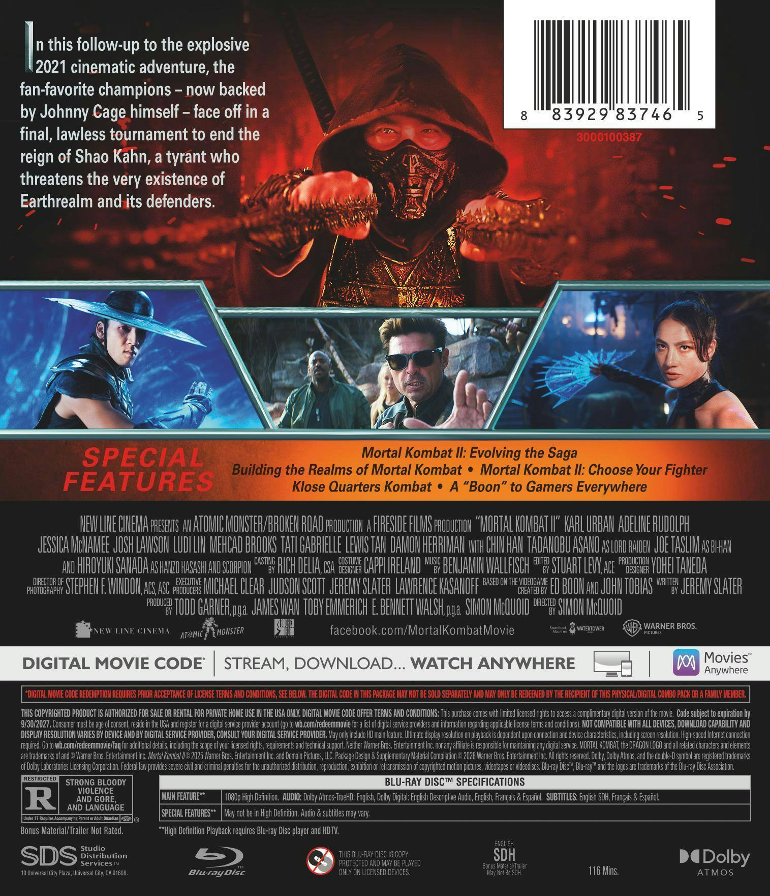 Back. Mortal Kombat II   - BLU-RAY.