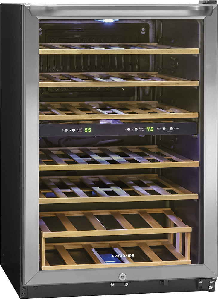 Angle View: Danby - Designer 50-Bottle Wine Cooler - Black, Stainless Steel