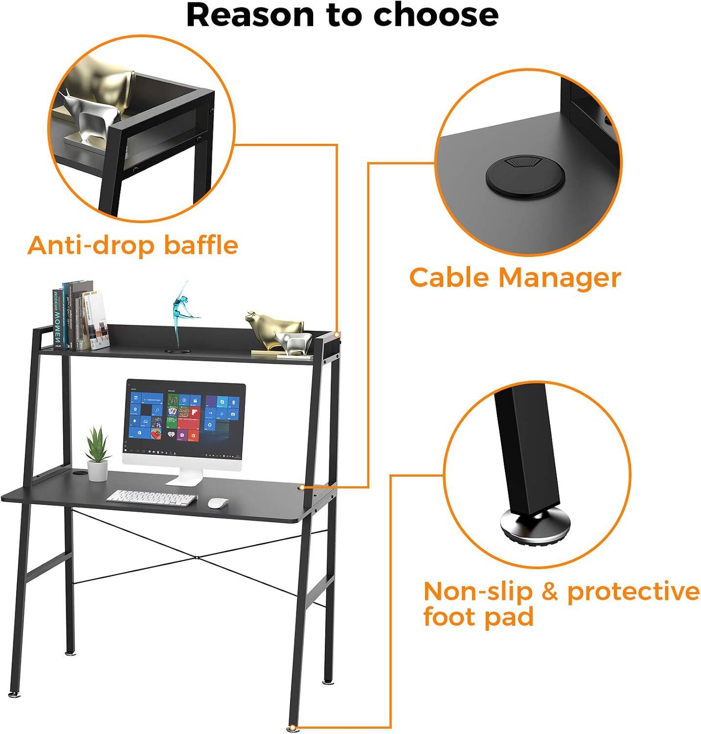 Reason to choose Anti-drop baffle I OMEN Cable Manager 1. Non-slip & protective foot pad