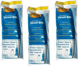 30 Pack EnviroCare Replacement Vacuum Bags Designed to Fit Sensor, Versamatic Plus, Sebo Uprights Pack – Part