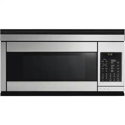 Front. Fisher & Paykel - 1.1 Cu. Ft. Over-the-Counter Microwave - Black Stainless Steel.