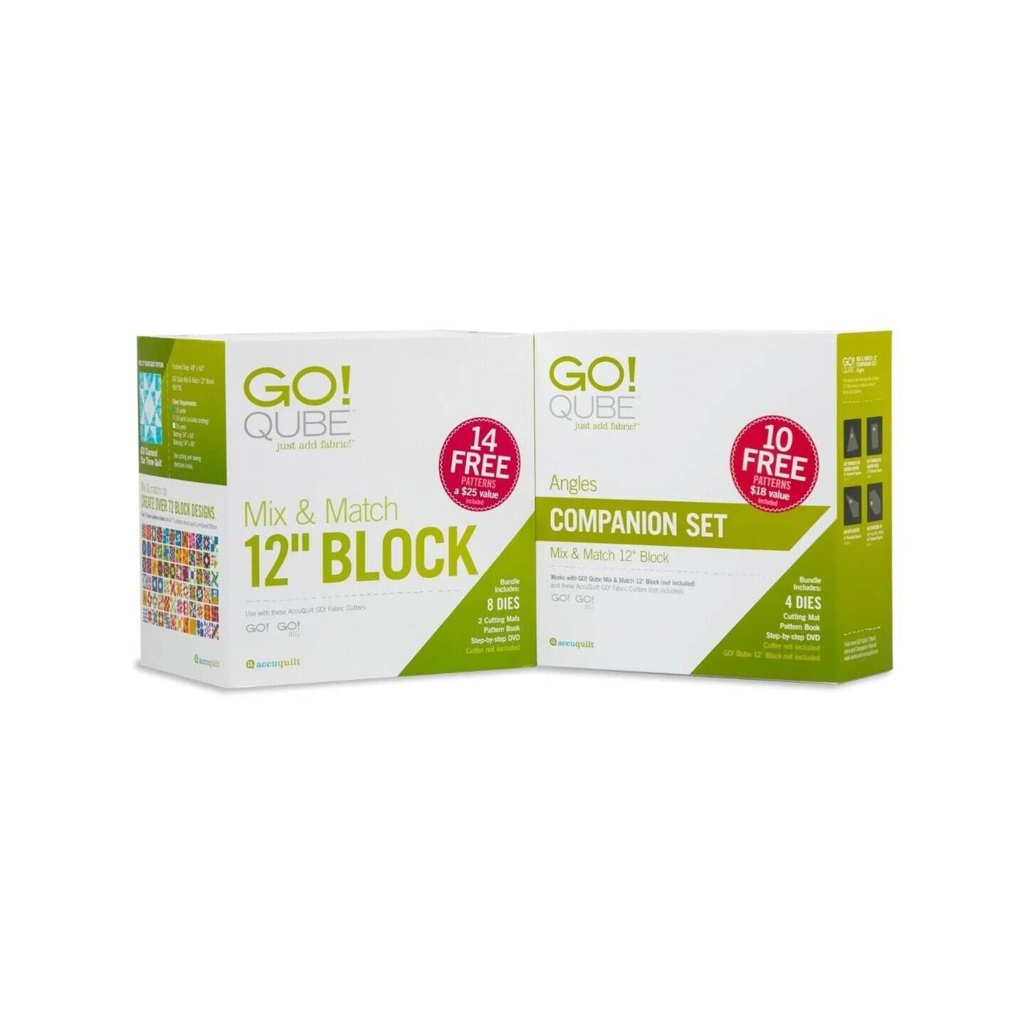 GO! QUBE just add fabric! 14 FREE PATTERNS $25 value Angles $18 value ETGNIS Mix & Match COMPANION SET BLOCK Mix & Match 12" Block 12" Block 4 DIES 8 DIES 10 FREE PATTERNS 14 FREE PATTERNS 36 e GO! GO! QUBE Just le Tallere!