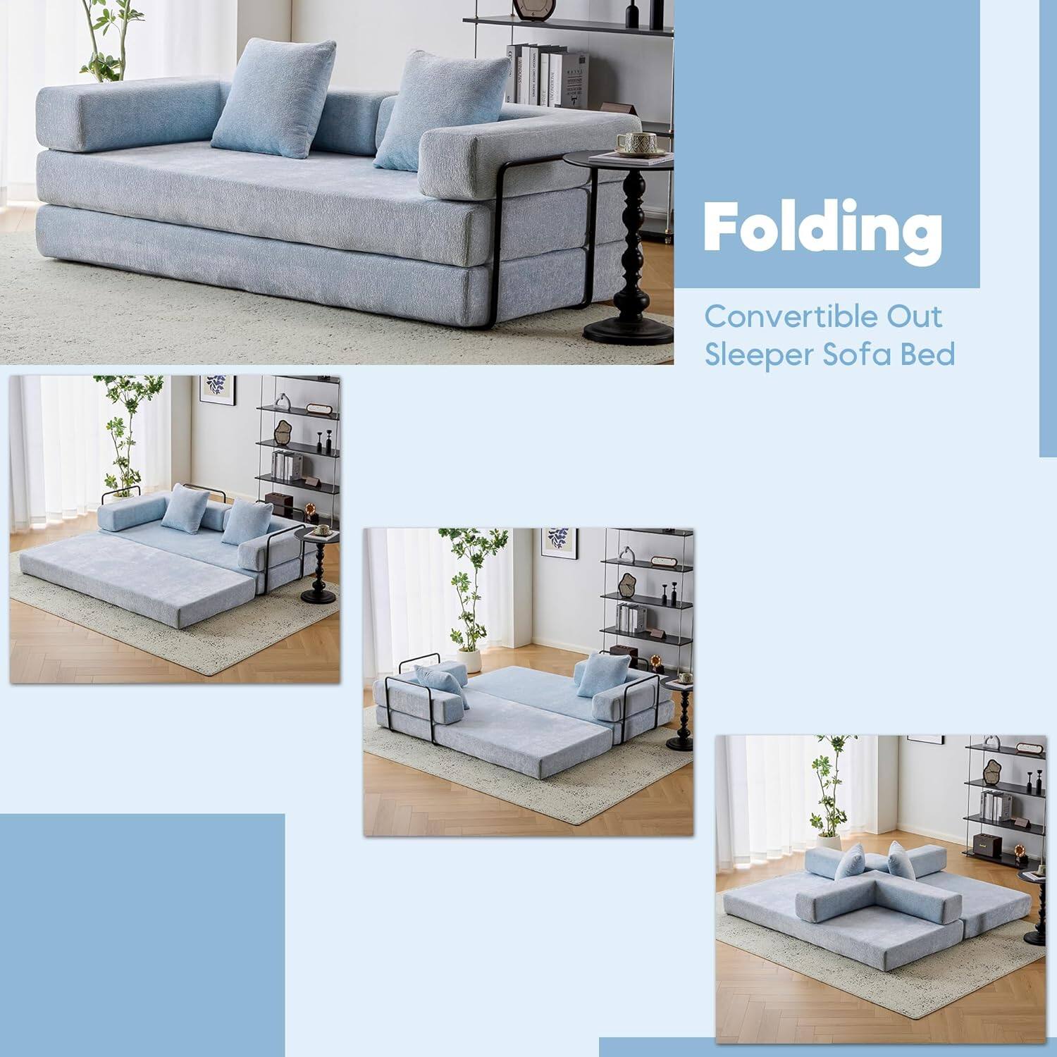 Folding  
Convertible Out Sleeper Sofa Bed