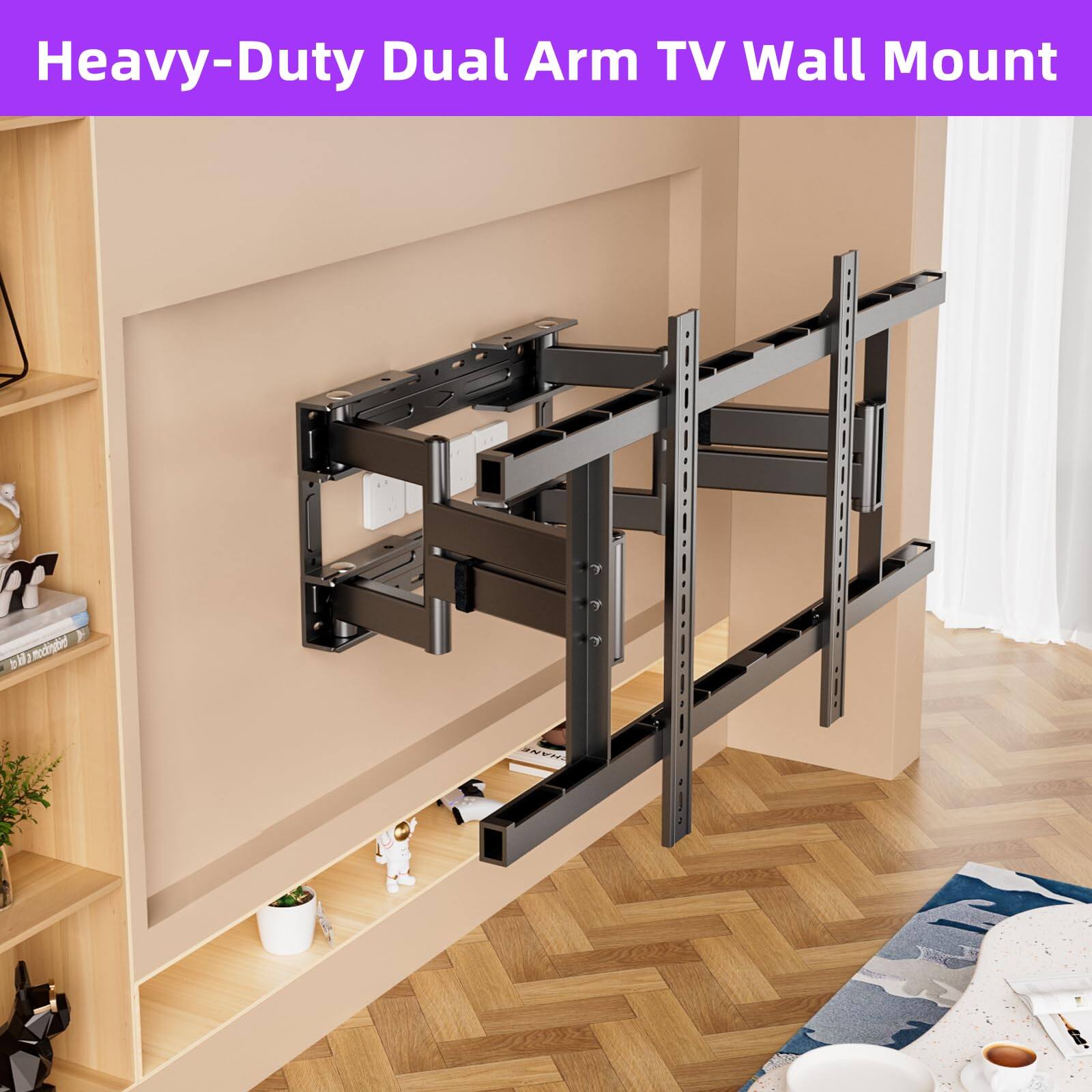 Heavy-Duty Dual Arm TV Wall Mount