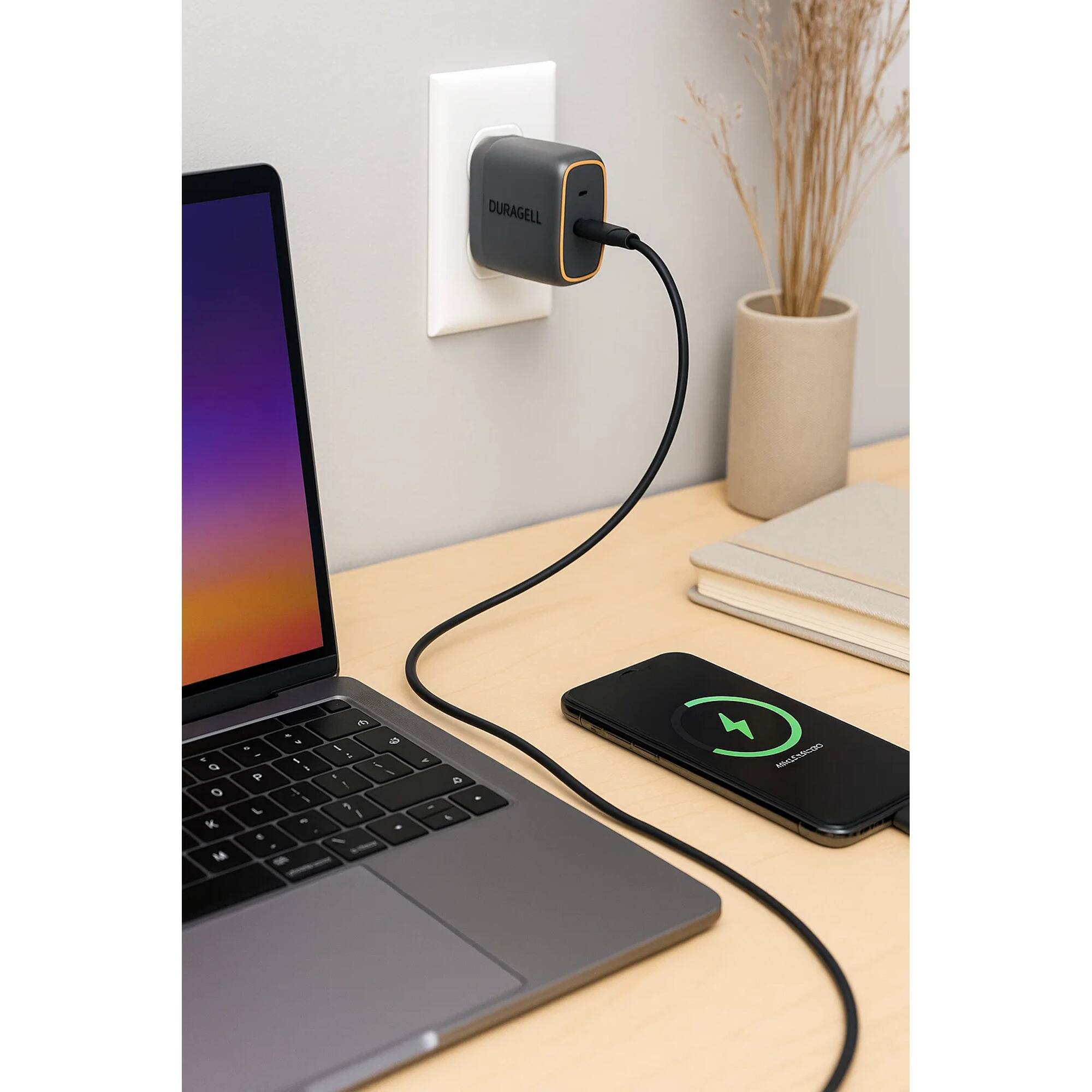 Alt View 1. Duracell - Premium Foldable Wall Charger 45W PD Single Port USB-C From The Most Trusted Brand In Power! DMP-WC-PD45 - Multi.