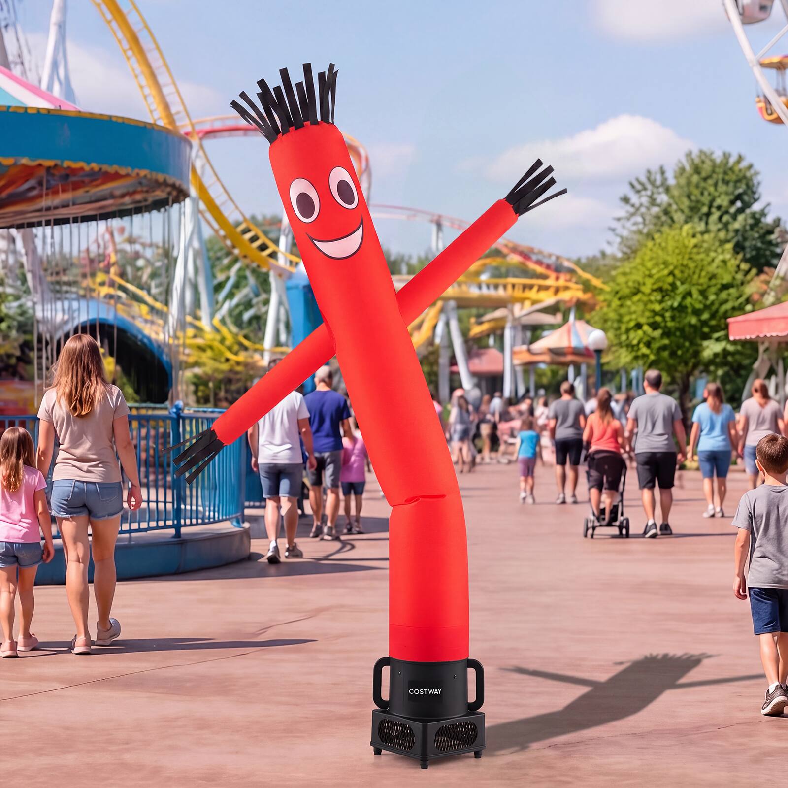Alt View 4. Costway - Costway 7 FT Inflatable Tube Man with Blower, Wacky Waving Inflatable Tube Guy, Air Dancer - Red & Black.