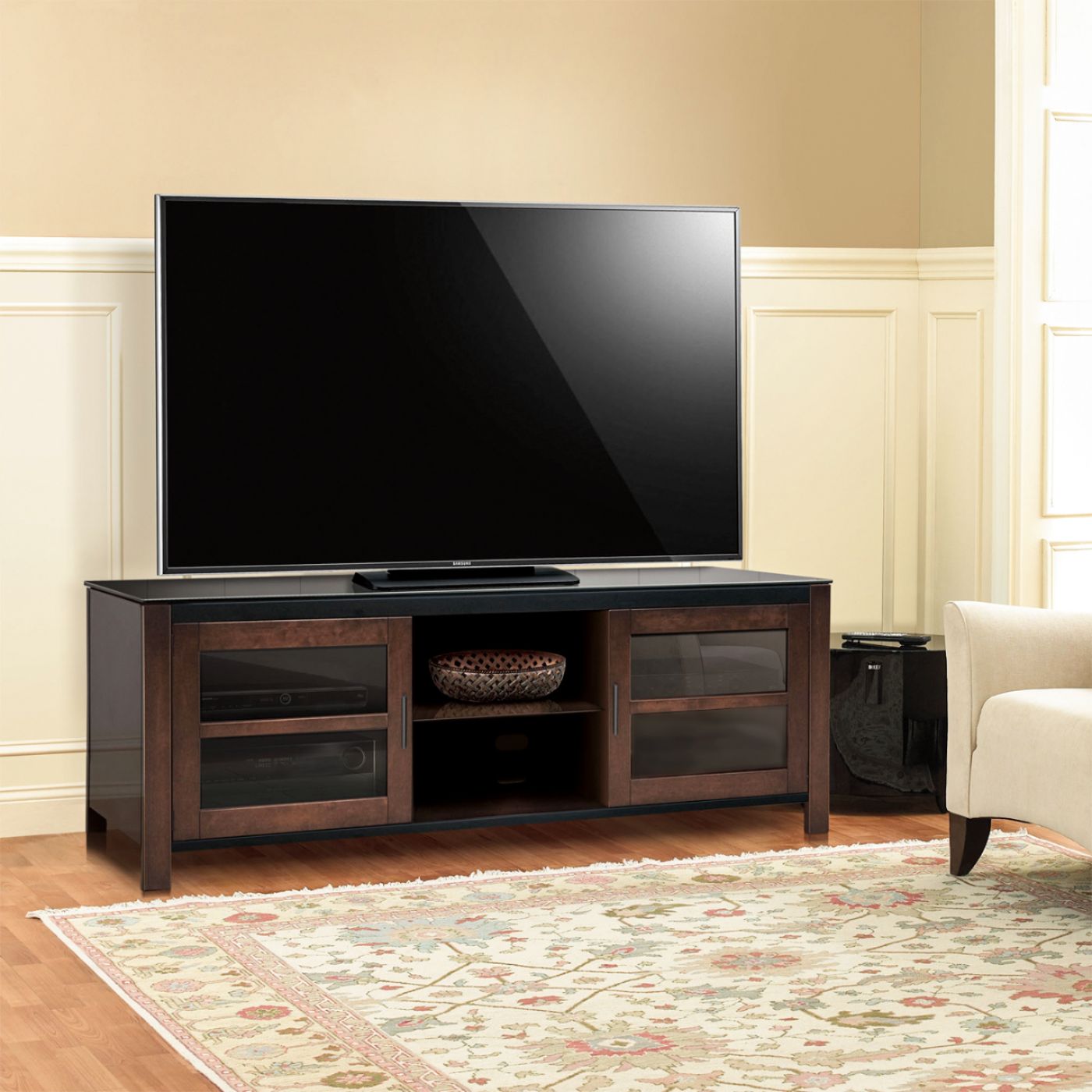 Insignia? - TV Stand for Most Flat-Panel TVs Up to 70 - Black/Brown