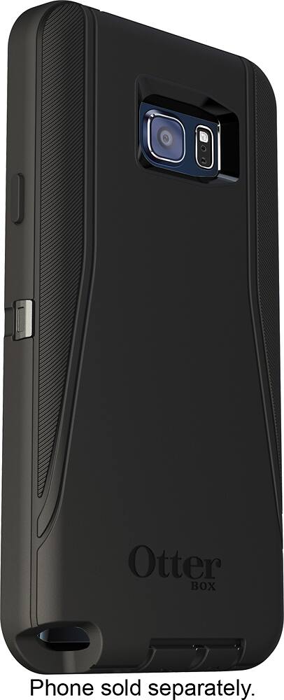 Angle. OtterBox - Defender Series Holster Case for Samsung Galaxy Note 5 Cell Phones - Black.