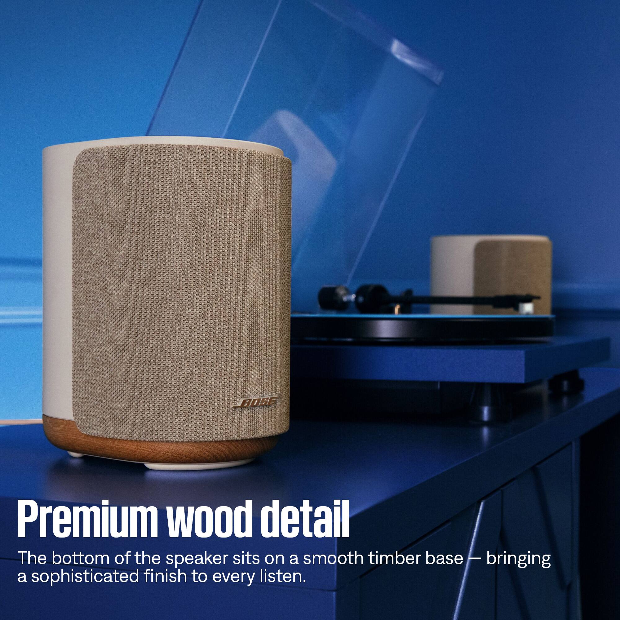 Premium wood detail

The bottom of the speaker sits on a smooth timber base — bringing a sophisticated finish to every listen.