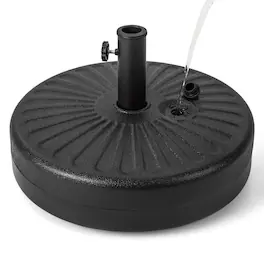 Pefilos - Umbrella Base, 20 Inch Fillable Heavy-Duty Round Umbrella Base Stand for Outdoor Patio Market Table Umbrella - Black