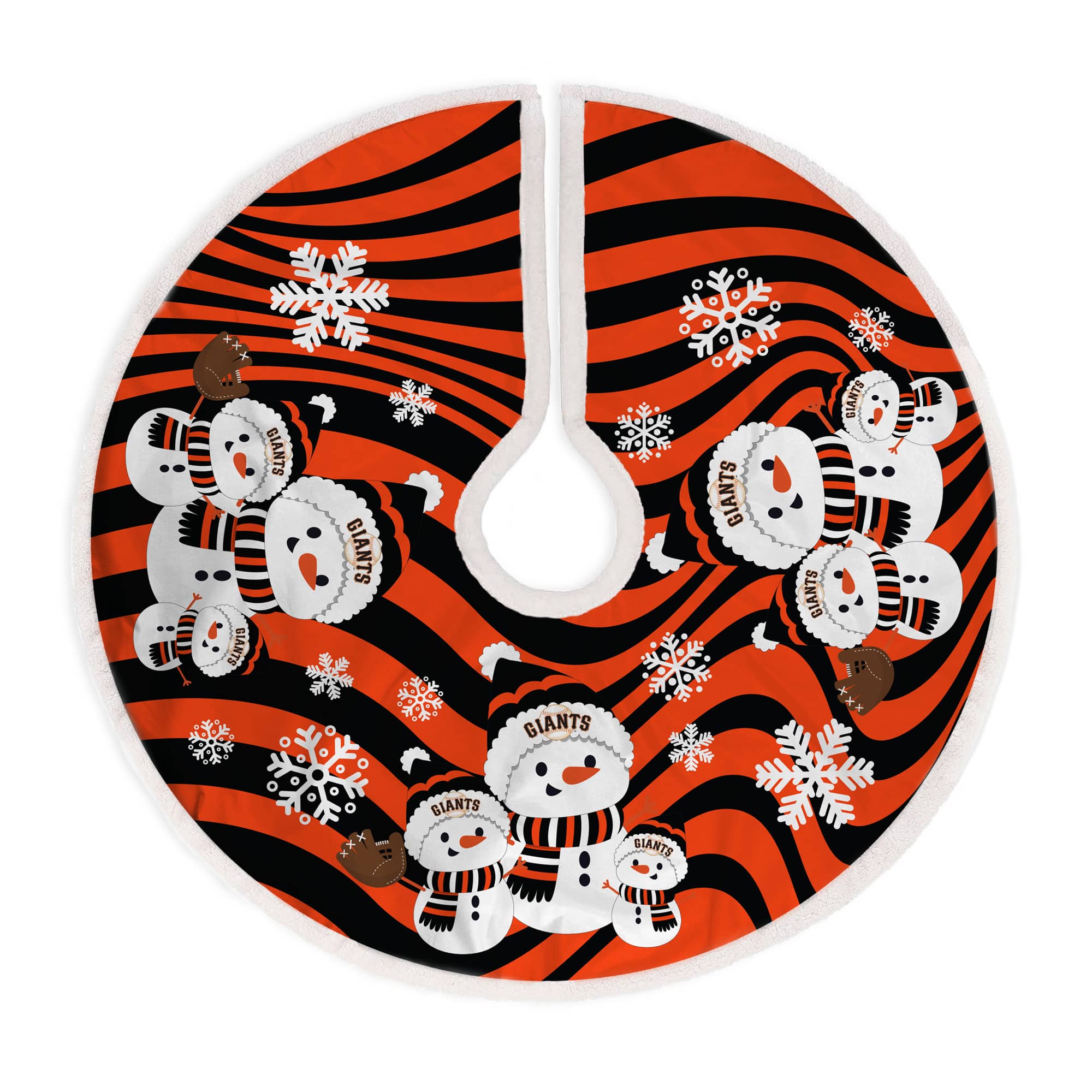 Pegasus - San Francisco Giants Snowman Sherpa Christmas Tree Skirt - Multicolor
