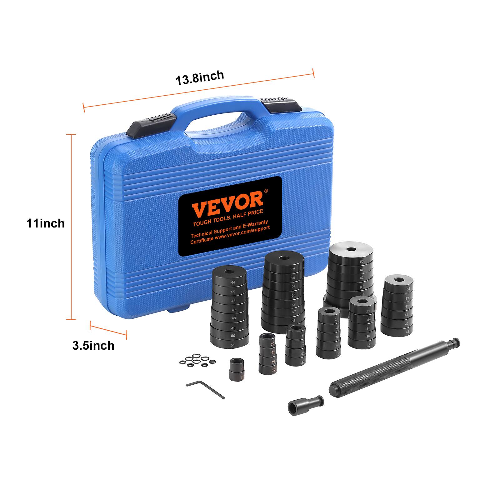 13.8 inch  
11 inch  
3.5 inch  

VEVOR  
TOUGH TOOLS, HALF PRICE  
Technical Support and E-Warranty  
Certificate: www.vevor.com/support  

www.vevor.com/support