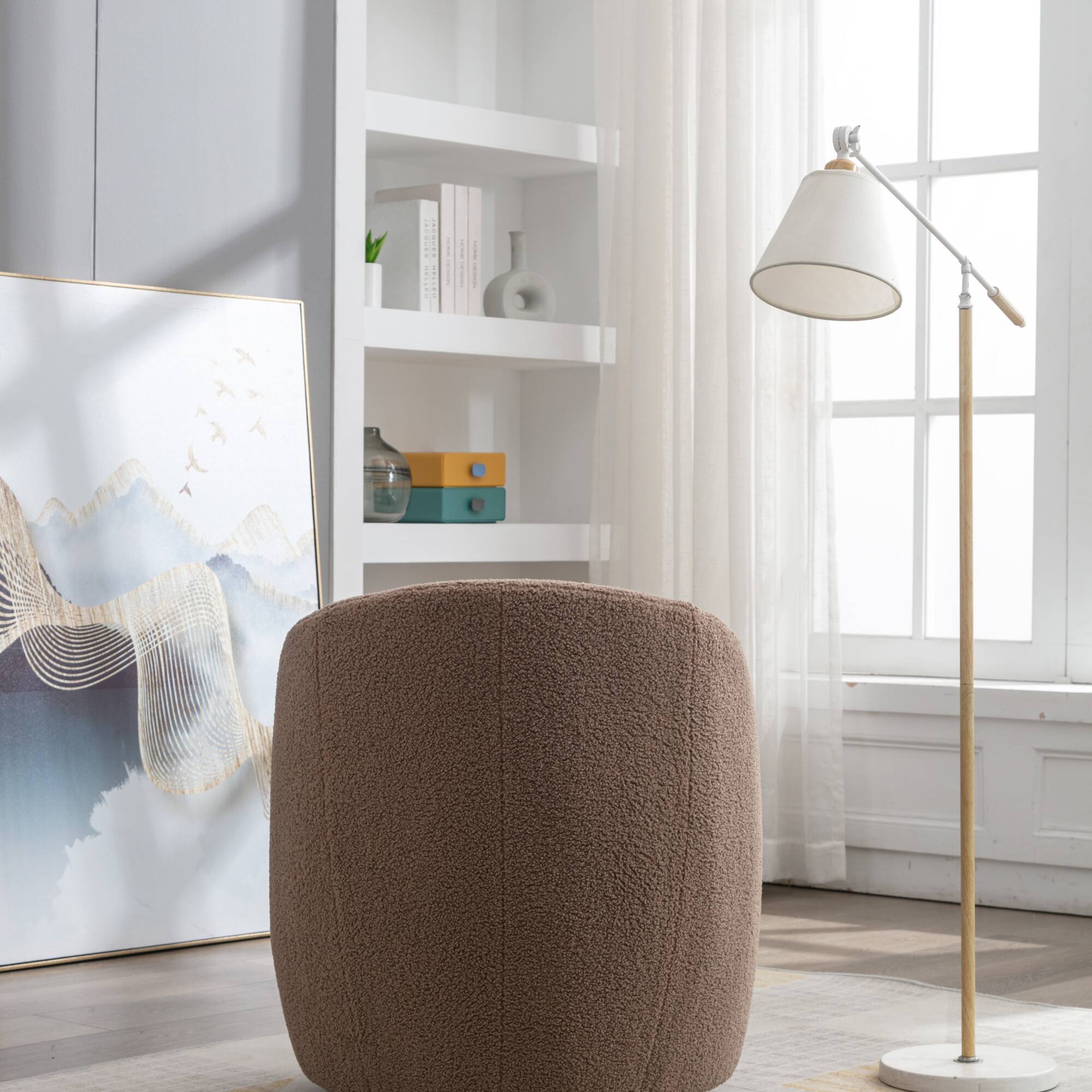 Alt View 8. GOODSILO - Plush Swivel Accent Armchair with Ergonomic Design and 360-Degree Rotation for Modern Interiors - Coffee.