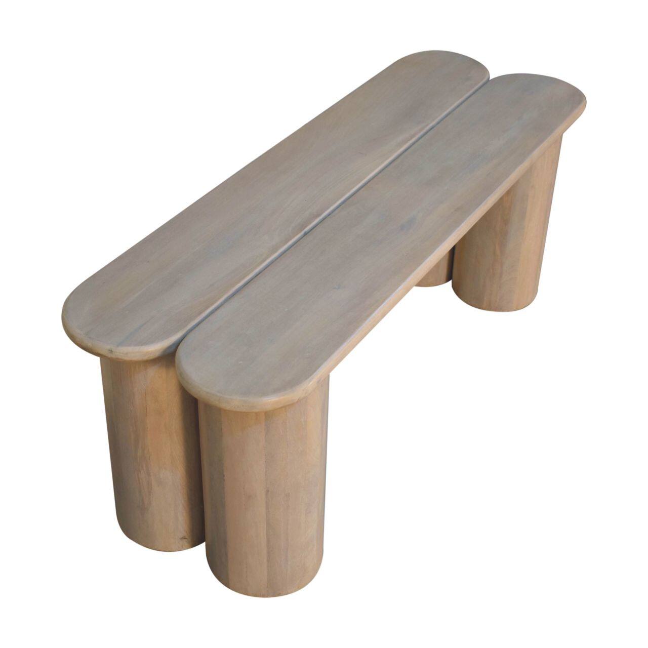 Alt View 5. Artisan Furniture - Artisan Furniture Solid Wood Twin Plank Bench, Ivory - Ivory.