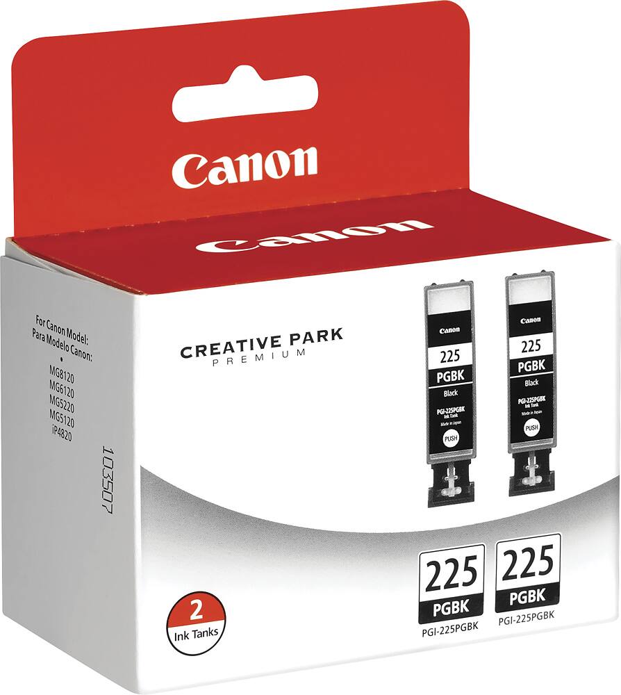 Alt View 11. Canon - PGI-225 2-Pack High-Yield Ink Cartridges - Black.