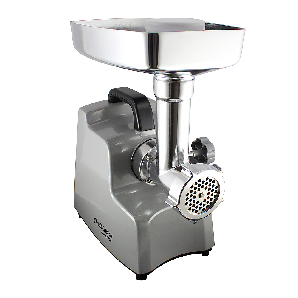 Angle View: Chef'sChoice - 720 Professional Commercial Food/Meat Grinder with Three-Way Control Switch for Grinding Stuffing & Reverse - Silver