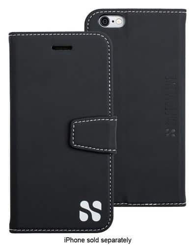 Front. SafeSleeve - Wallet Case for Apple® iPhone® 6 - Black.