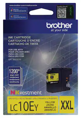 Brother - LC10EY XXL Super High-Yield INKvestment Ink Cartridge - Yellow