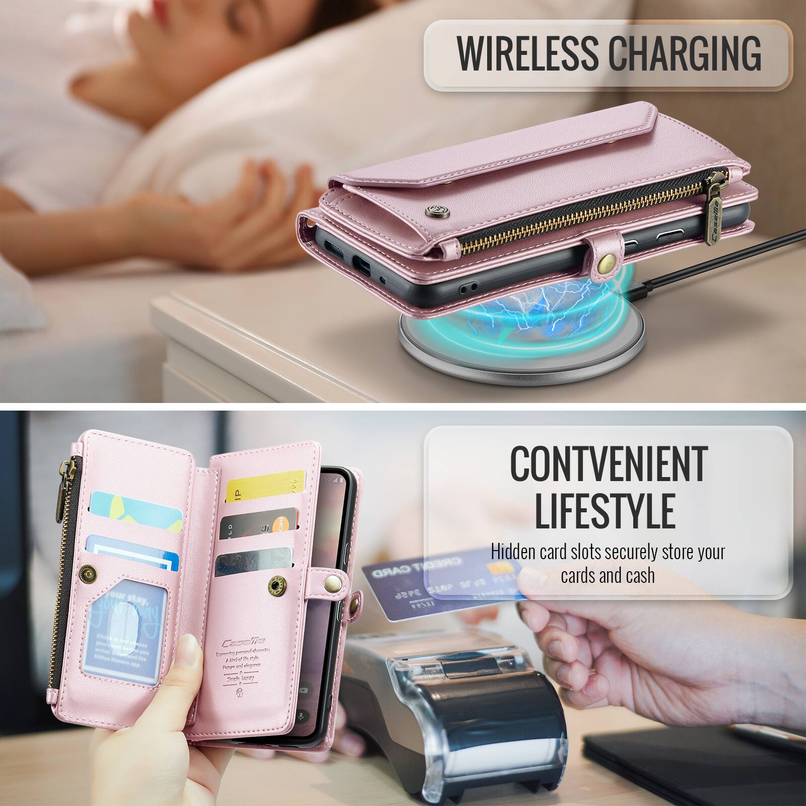 WIRELESS CHARGING

CONVENIENT LIFESTYLE

Hidden card slots securely store your CARD CREDIT