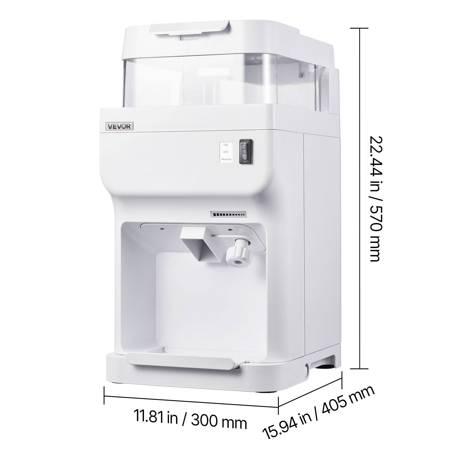 VEVOR i oFF - 22.44 in / 570 mm
11.81 in / 300 mm
15.94 in / 405 mm