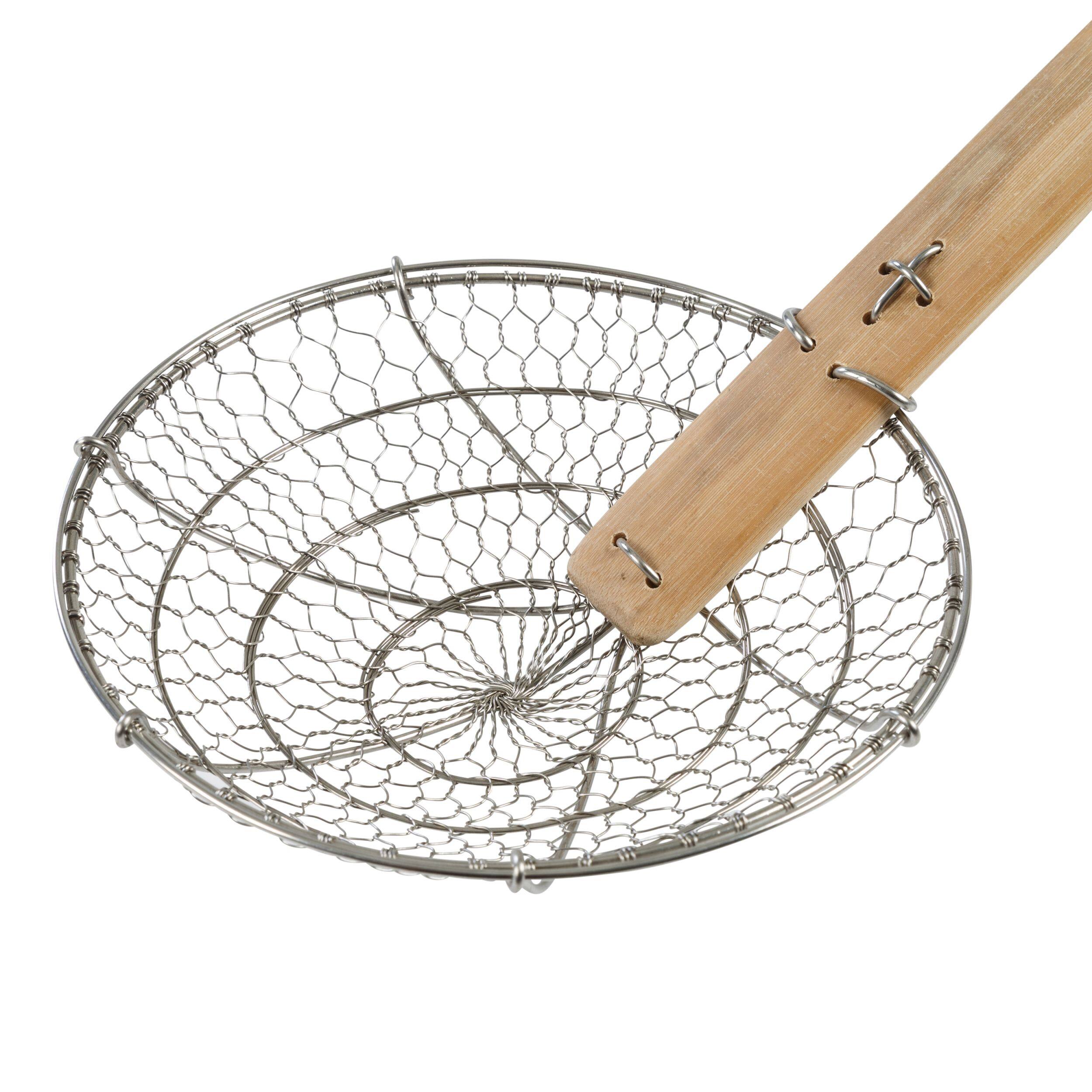 Left. Escali - Joyce Chen Stainless Steel Spider Strainer, 7-Inch - Silver/Natural.