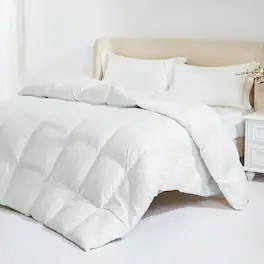 COQOOL - Down Feather Comforter King Size - High Fill Power All Season Duvet Insert, Luxurious Hotel Medium Warmth - White